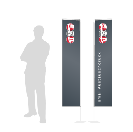 Beachflag Rechteck Austauschdruck | Small (200 cm) | beidseitig bedruckt