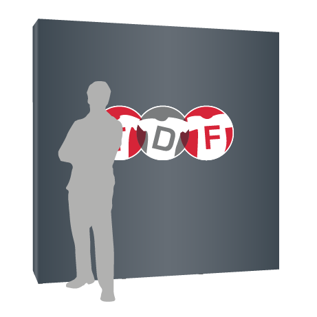 Textilfaltwand | 3 x 3 Felder gerade | einseitig bedruckt