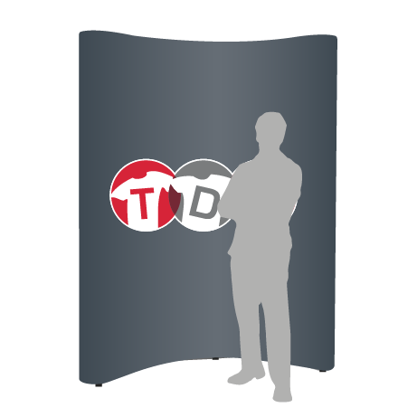 Pop-Up Faltwand | 2 x 3 Felder gebogen | einseitig bedruckt