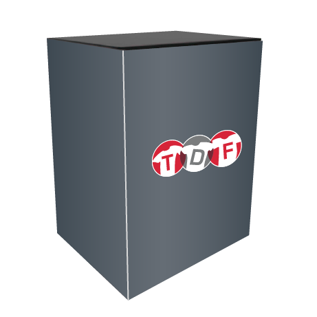 Messetheke MODULATE | B 80 cm x H 101,5 cm x T 60 cm | einseitig bedrucktt