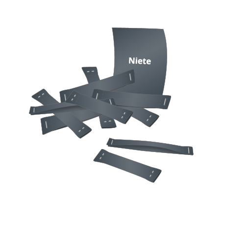 Sicherheitslose Nieten im Beutel