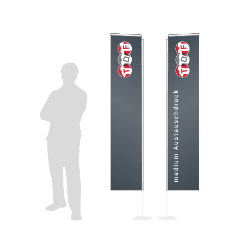 Beachflag Rechteck Austauschdruck | Medium (300 cm) | beidseitig bedruckt