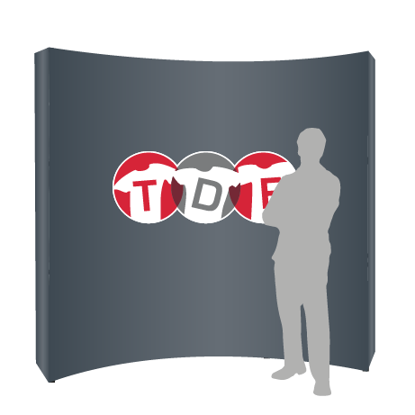 Textilfaltwand | 3 x 3 Felder gebogen | einseitig bedruckt