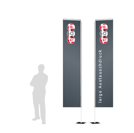 Beachflag Rechteck Austauschdruck | Large (400 cm) | beidseitig bedruckt