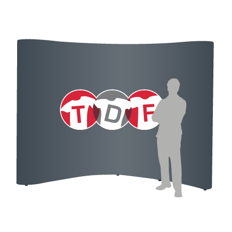 Pop-Up Faltwand | 4 x 3 Felder gebogen | einseitig bedruckt